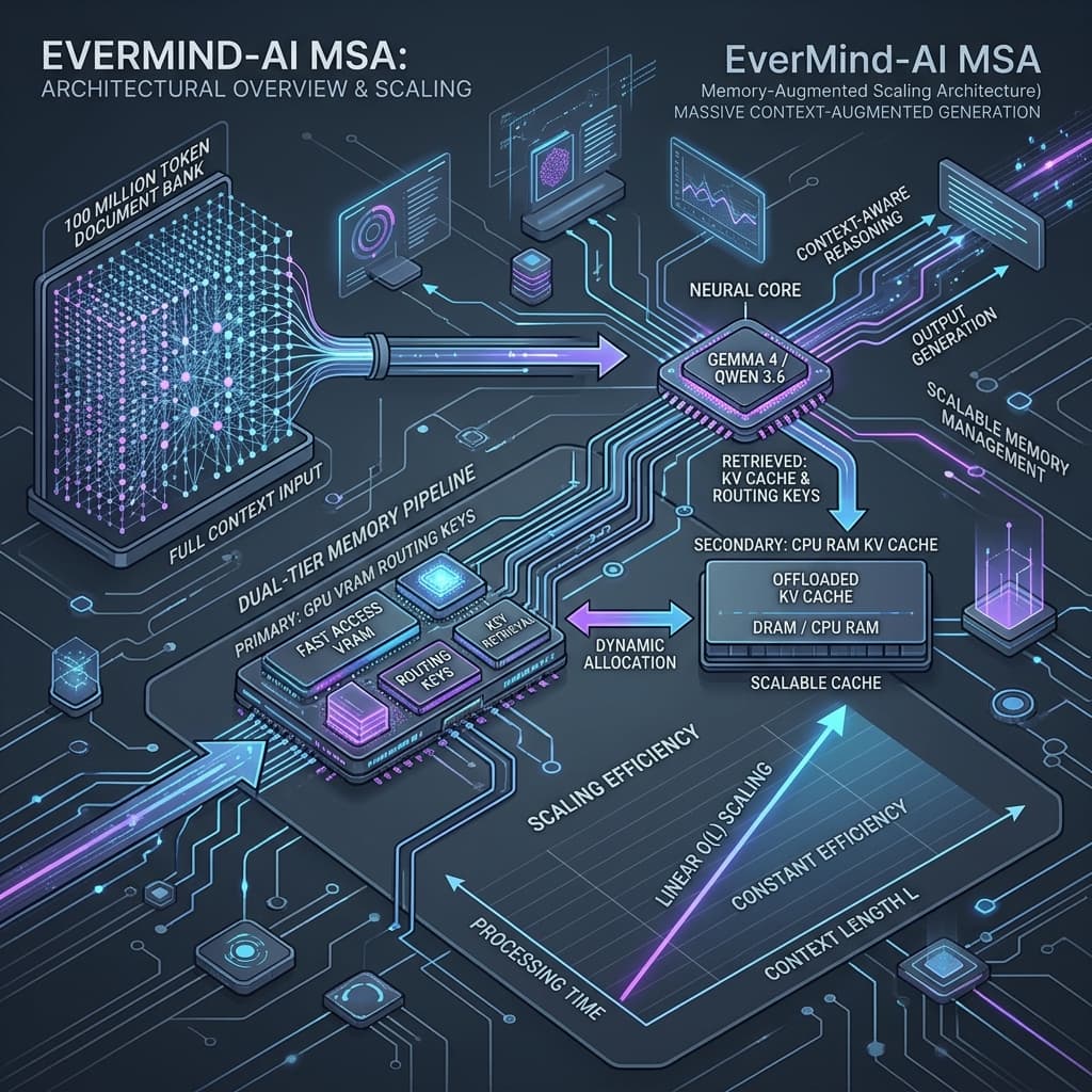 EverMind-AI MSA: 100 Million Token Context in Small AI Models (Gemma 4 & Qwen 3.6)