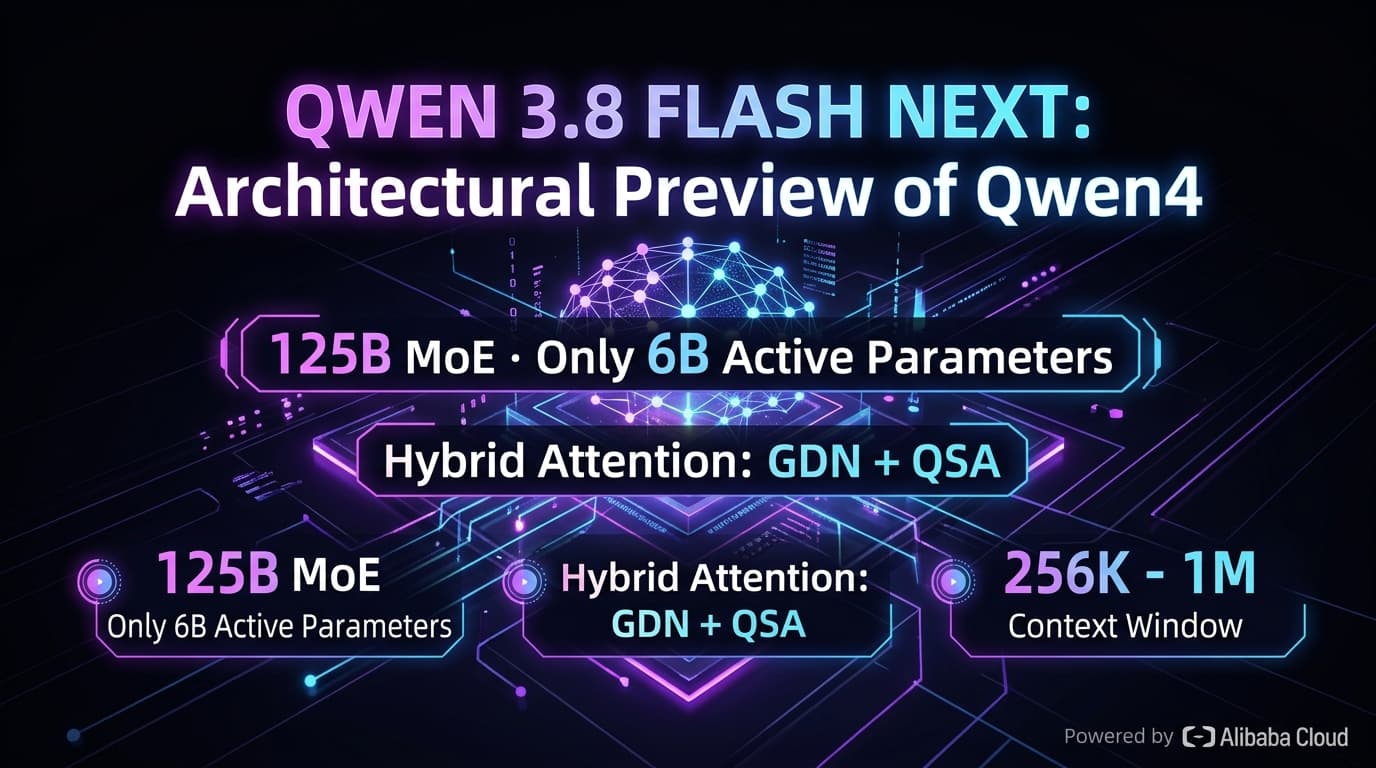 Qwen 3.8 Flash Next: Qwen4 Preview with 125B MoE (Only 6B Active), GDN+QSA Hybrid Attention & Enterprise Cost Strategy for SMEs (2026)