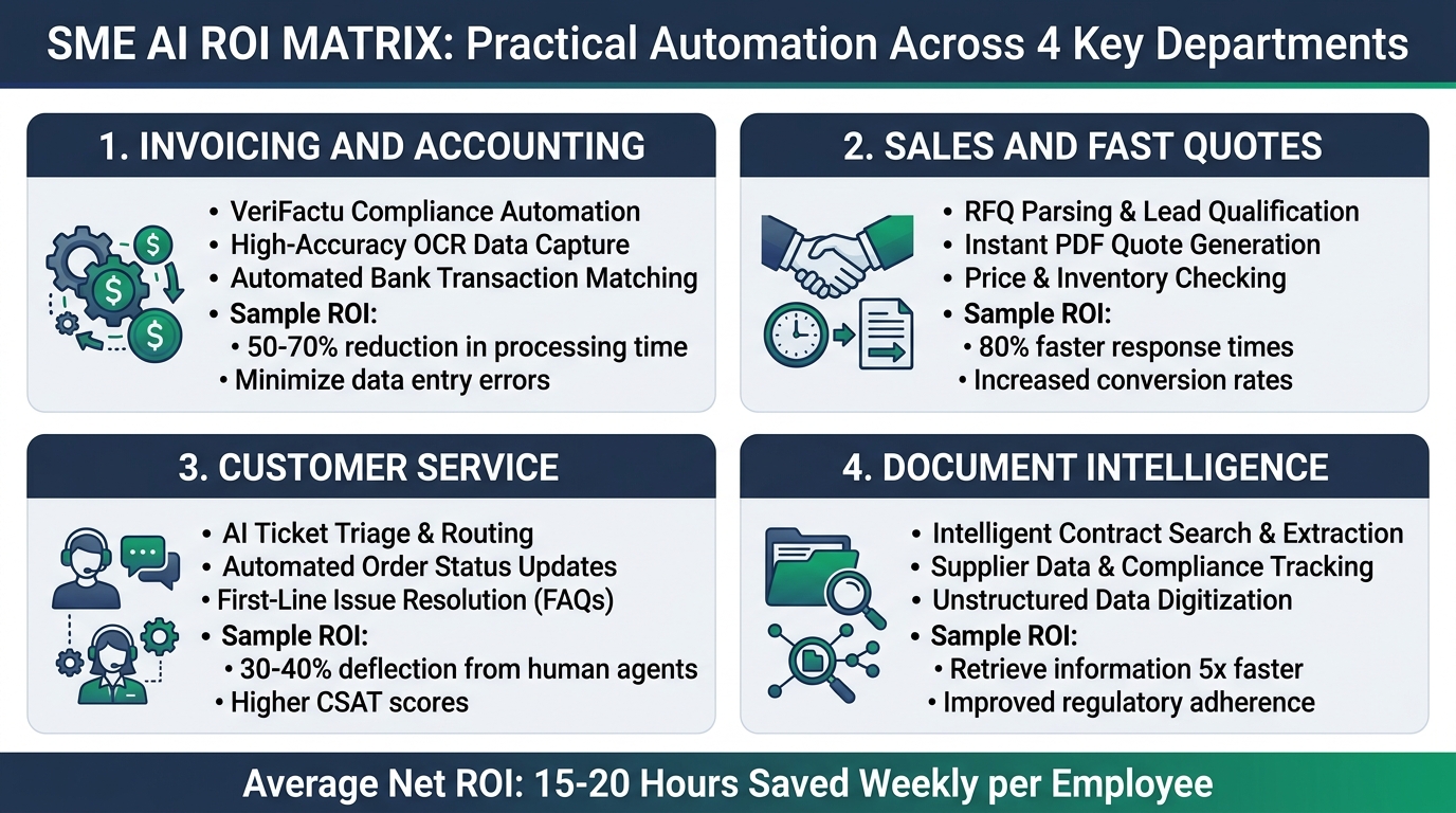 SME AI ROI Matrix: Practical Automation Across 4 Key Departments