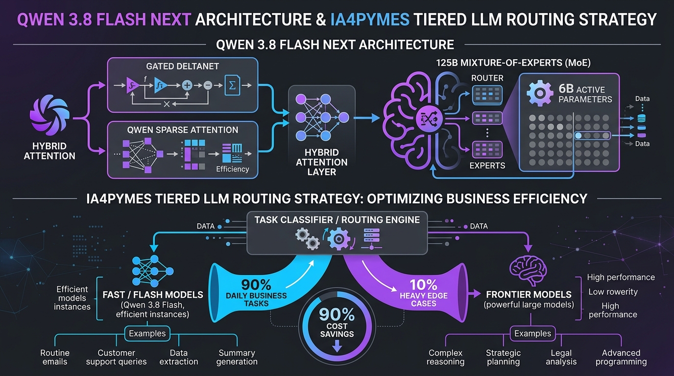 Qwen 3.8 Flash Next Architecture and IA4PYMES Tiered Routing Strategy