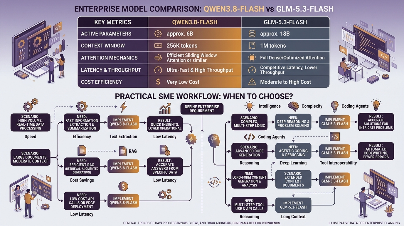Qwen3.8-Flash vs GLM-5.3-Flash Comparison and Enterprise Decision Matrix